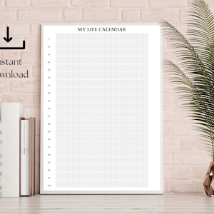 Life Calendar, 100 Years Life Calendar, Perpetual Calendar, Memento Mori, Stoicism Poster, Calendar Weeks, My Life in Weeks,Weeks of my life