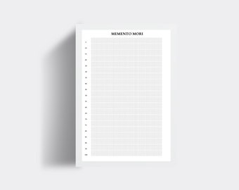 Memento Mori Calendar, 100 Years Life Calendar, Perpetual Calendar, Stoicism Poster, Calendar Weeks, My Life in Weeks, Weeks of my life