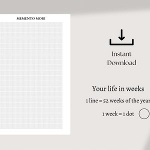 Memento Mori Calendar, 100 Years Life Calendar, Perpetual Calendar, Stoicism Poster, Calendar Weeks, My Life in Weeks, Weeks of my life