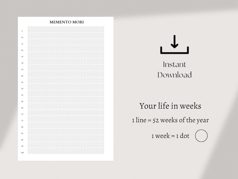 Memento Mori Calendar, 100 Years Life Calendar, Perpetual Calendar