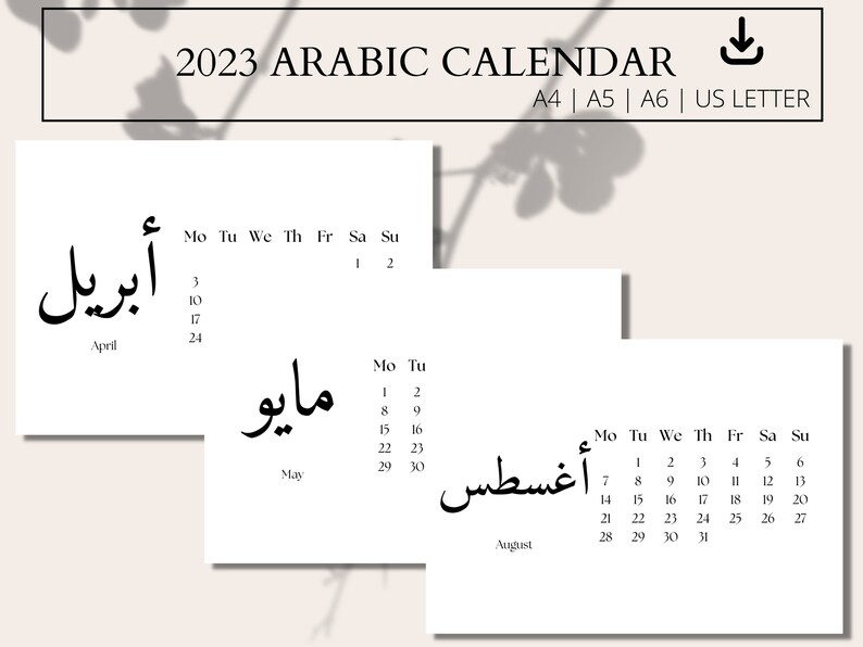 arabic-calendar-2023-arabic-calligraphy-desk-calendar-in-etsy-singapore