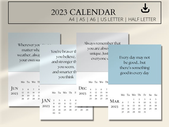 2023-quotes-calendar-2023-calendar-with-affirmation-etsy