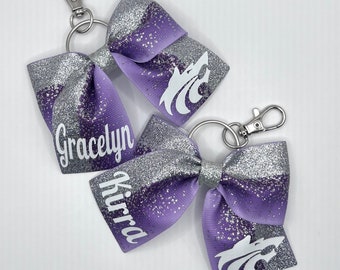 Cheer Bow Keychains *Please message me before ordering to discuss materials and pricing*