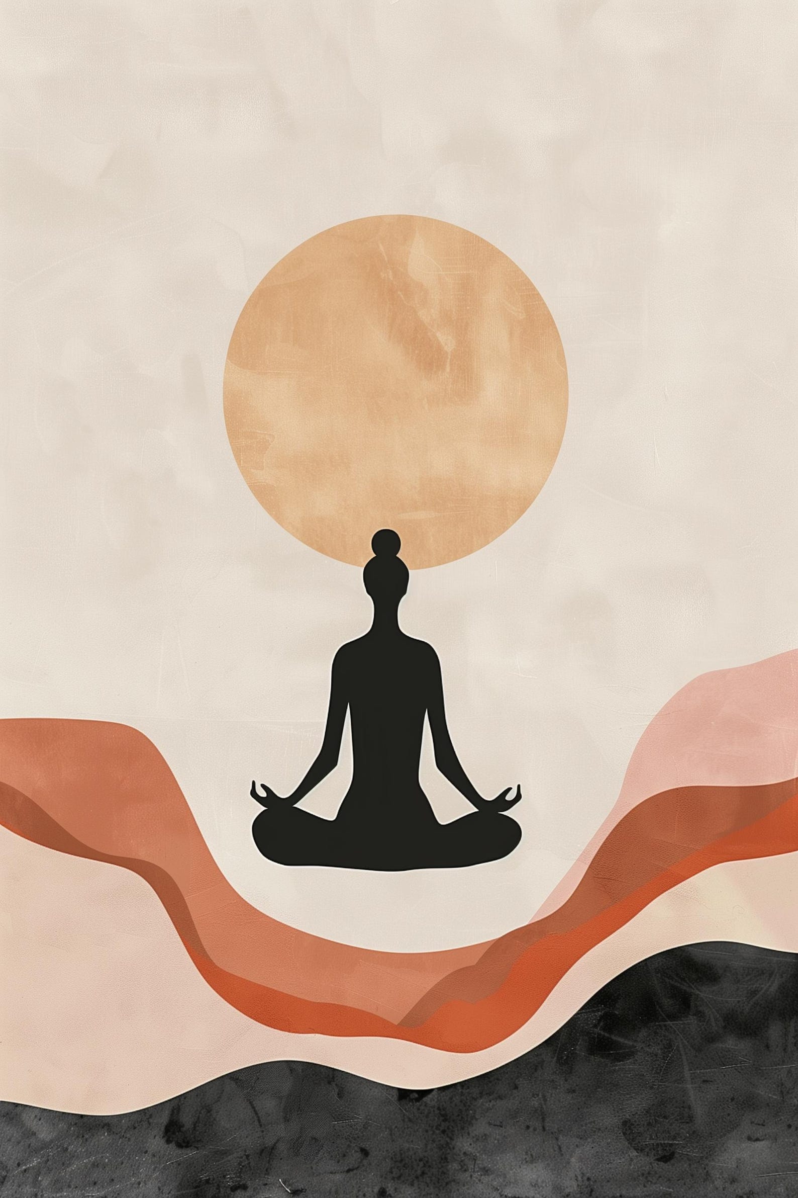 Minimalist Yoga Art Print | Boho Meditation Wall Decor | Zen Silhouette ...