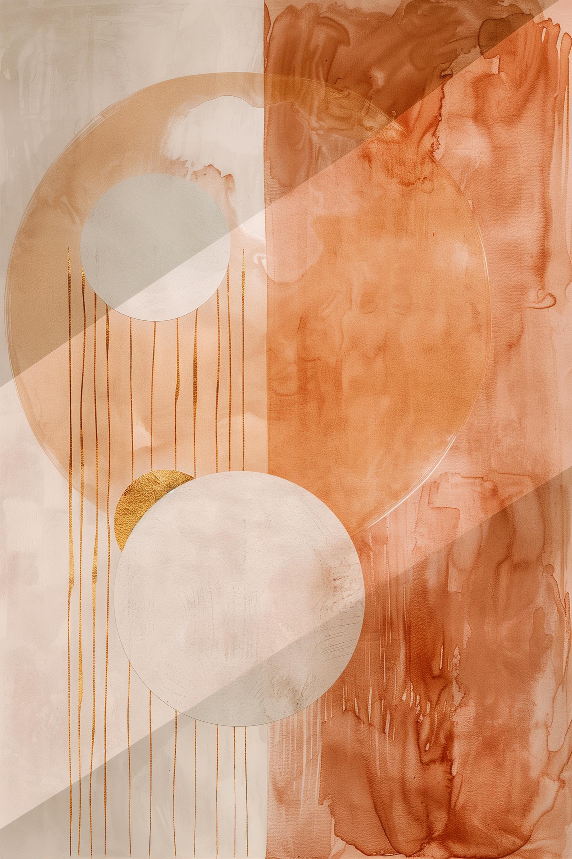 Abstract Geometric Poster | Modern Minimal Wall Art Print | Terracotta ...