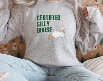 Dumme Gans Sweatshirt | Doppelseitiges Goose Crewneck Sweatshirt | Alberne Gans Shirt | Lustiges Sweatshirt | Lustiges Shirt