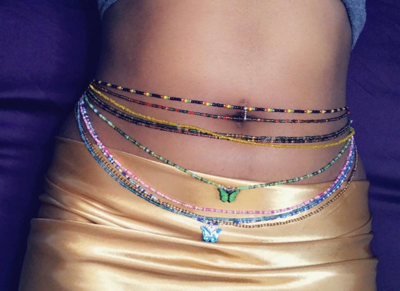 African Waist Bead/elastic or Tie-on 
