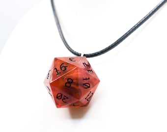 Handmade Epoxy Resin D20 Necklace