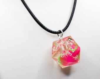 Handmade Epoxy Resin D20 Necklace