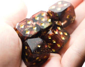 Set of 5 handmade 6-sided Dice