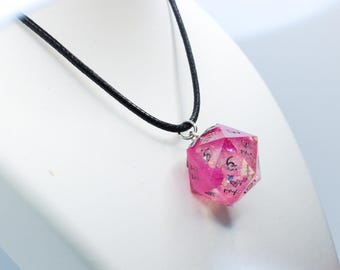 Handmade Epoxy Resin D20 Necklace