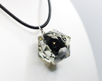 Handmade Epoxy Resin D20 Necklace