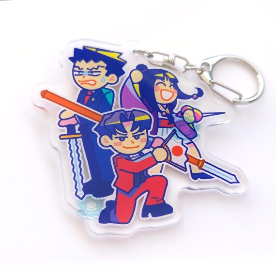 Ace Attorney Acrylic Charm Keychain | Miles Edgeworth Maya Fey Phoenix Wright