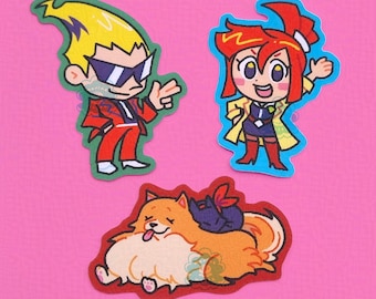 Ghost Trick Phantom Detective Vinyl Glitter Stickers | Sissel, Lynne, Missile, Yomiel