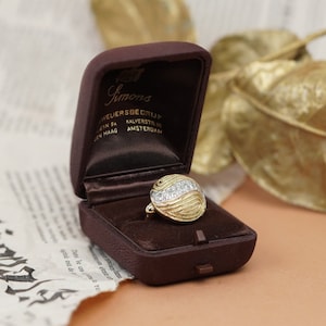 Vintage Satin Ring Box, Vintage Engagement Ring Box, Wedding Ring Box, Brown Ring Box, Vintage Jewelry Box