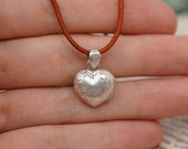 Vintage Sterling Silver Heart Shaped Engraved Tiny Locket, Vintage Charm, Vintage Locket, Silver Charm