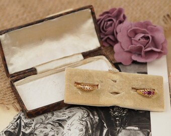 Antique Cufflink/Ring Box: Faux Turtle Shell, Velvet Interior