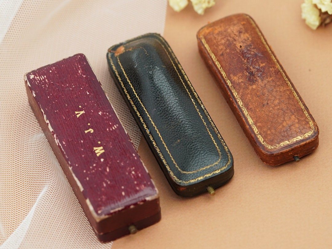Antique Pin Box: Leather Jewelry Storage, Heirloom Keepsake - Etsy