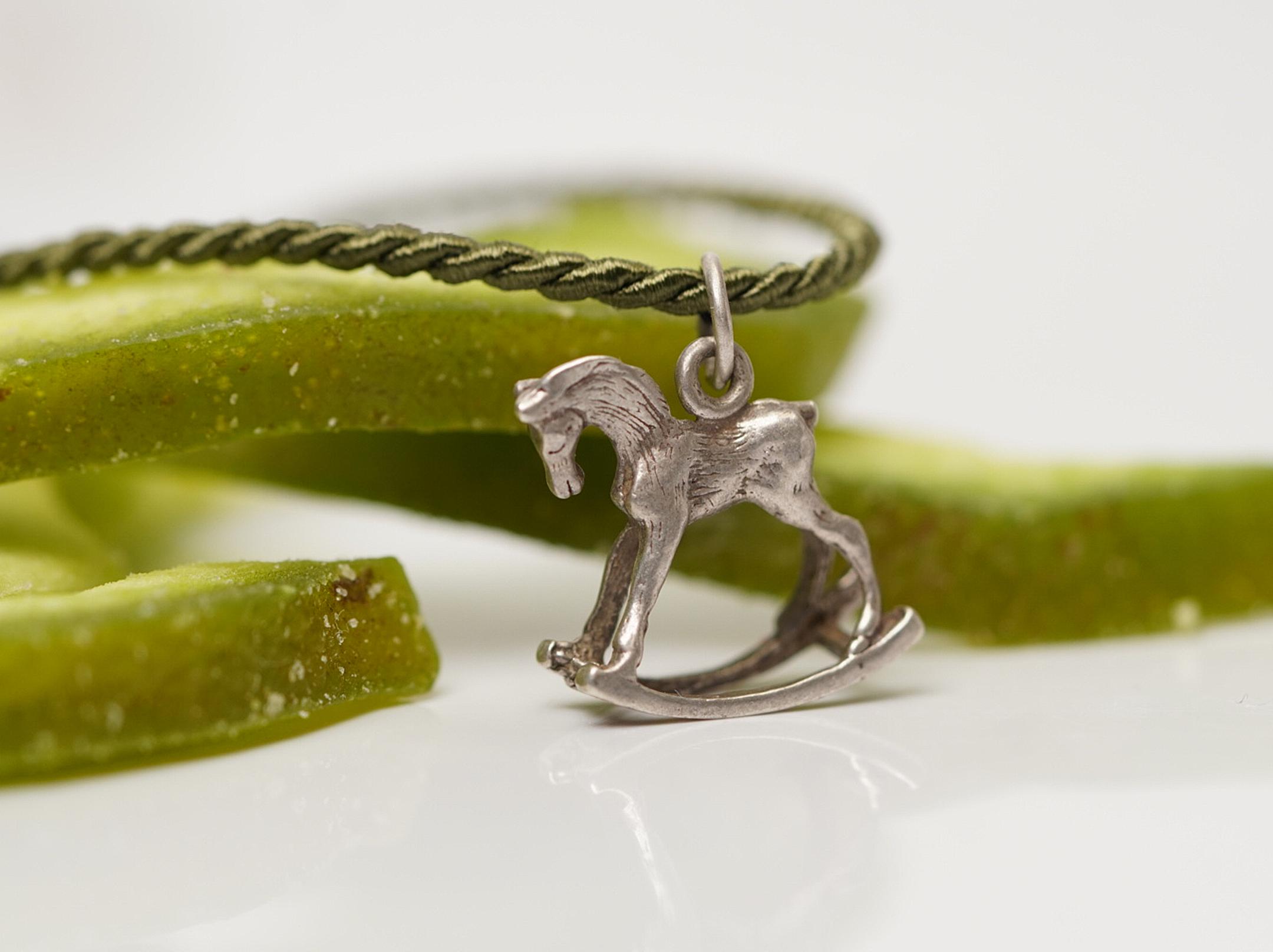 Pendentif Cheval à Bascule En Breloque - Plaqué Or Jaune - Vintage