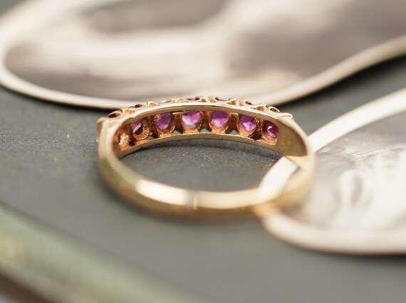 14ct Antique Seven Stone Ruby Ring, Alternative R… - image 5