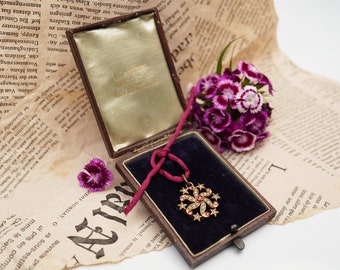 Boîte à bijoux ancienne, boîte à pendentif ancienne, boîte de présentation ancienne souvenir