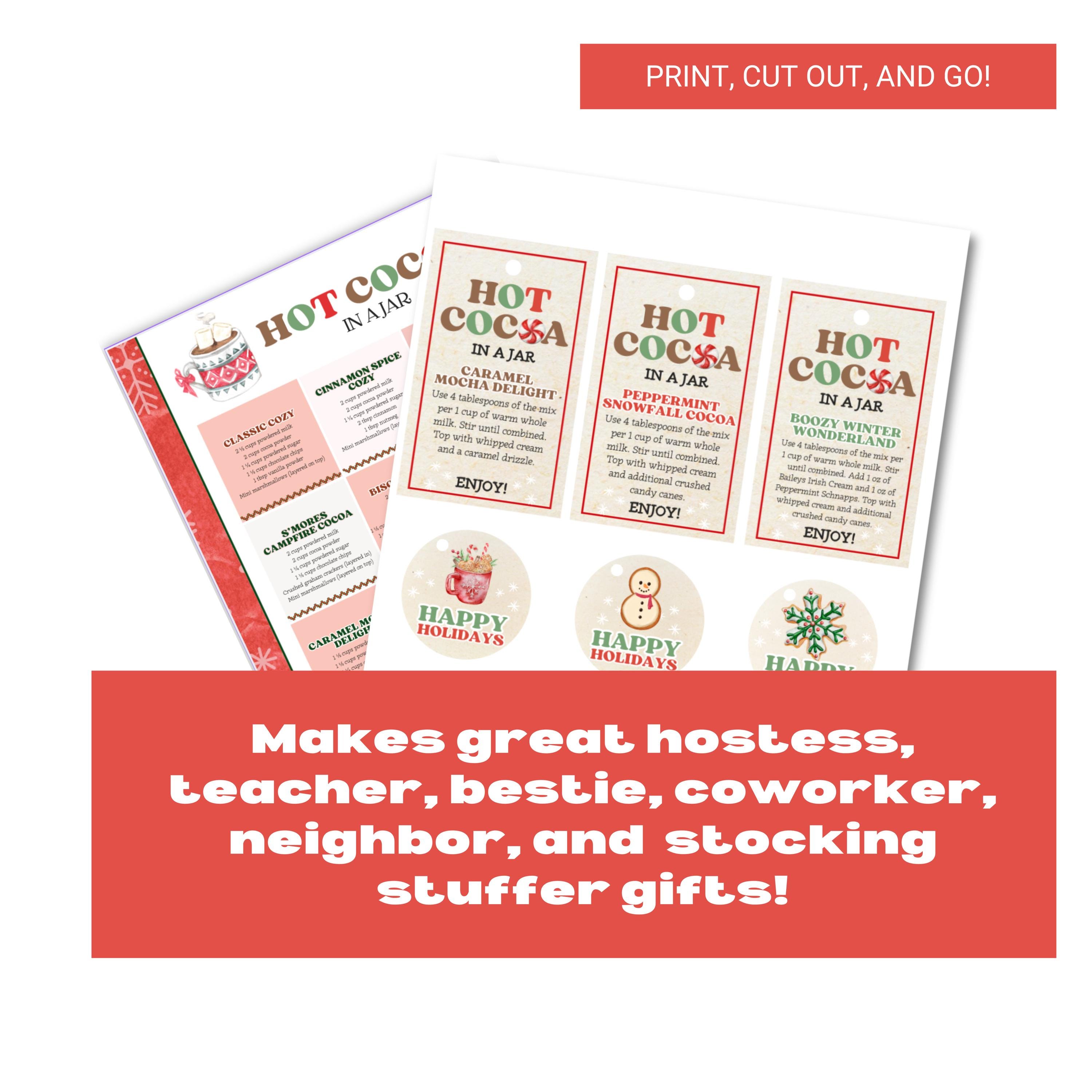 Hot Case Tags Hot Chocolate Mix Gift Tags, Recipes (digital Download) - Etsy