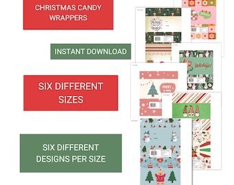 Kerstbonbonverpakkingen: bedankjes voor de feestdagen (digitale download)