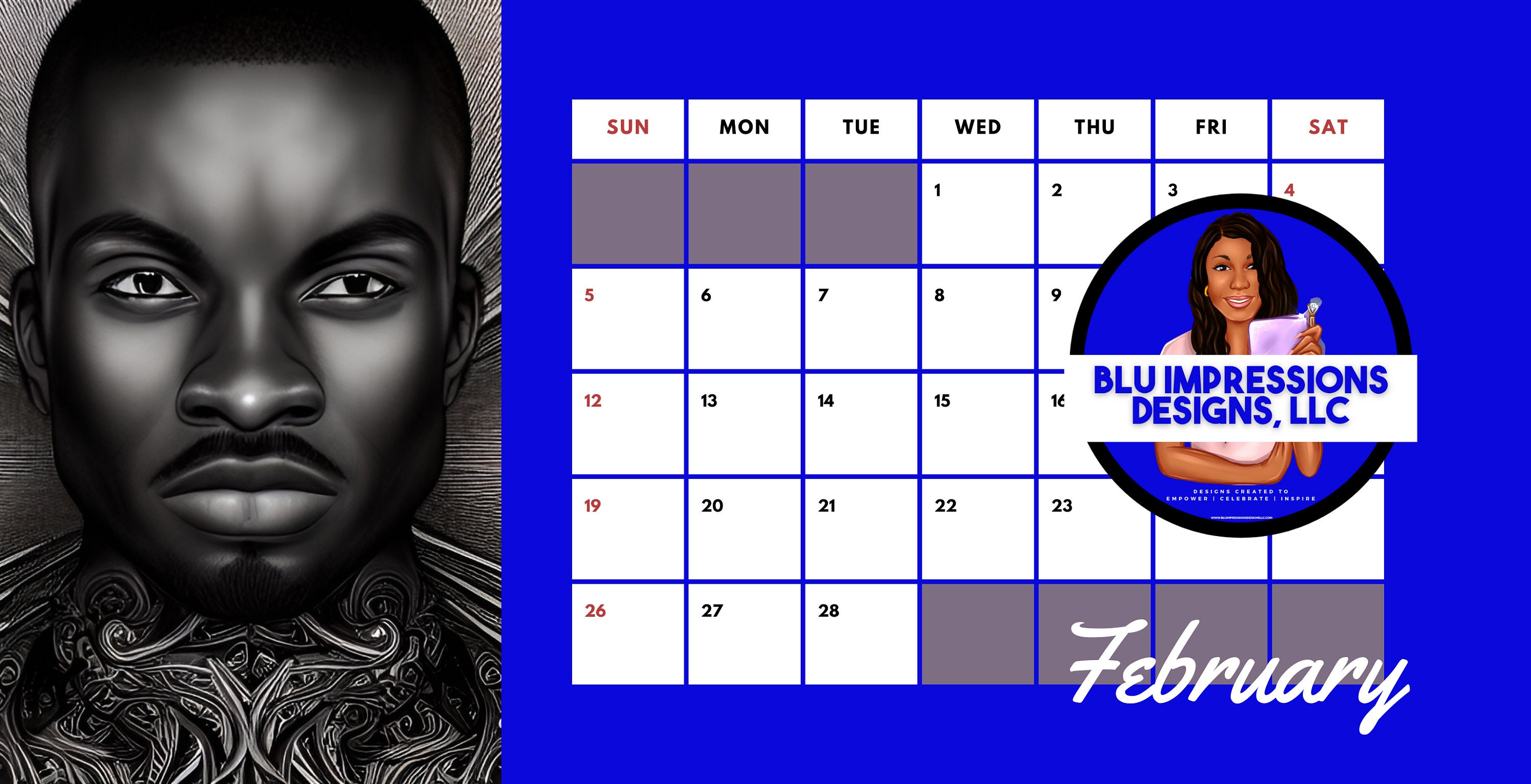 He is King Desk Calendar 2023 African American Artwork Etsy