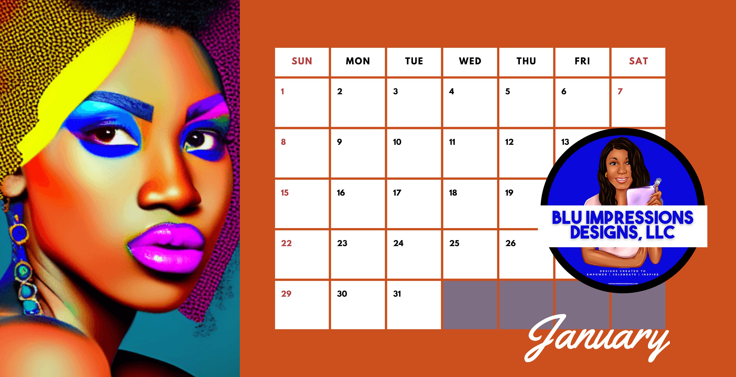 Desk Calendar 2023 African American Artwork Black Art Etsy