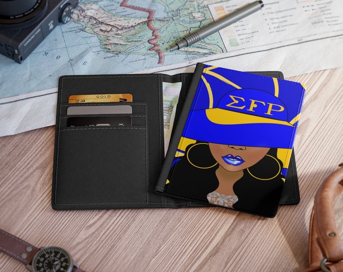 Sigma Gamma Rho themed passport cover; sorority themed; custom passport cover;