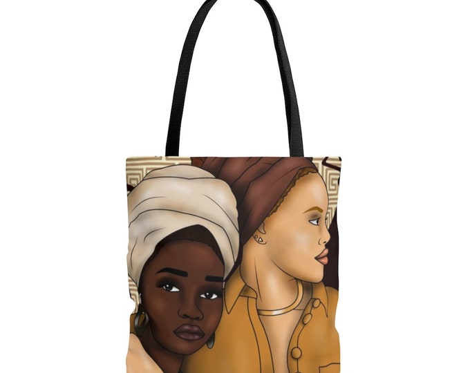 Sistas Tote Bag, earth tone  tote, custom tote; Black girl defined, girls trip, coworker gift, personalized gift