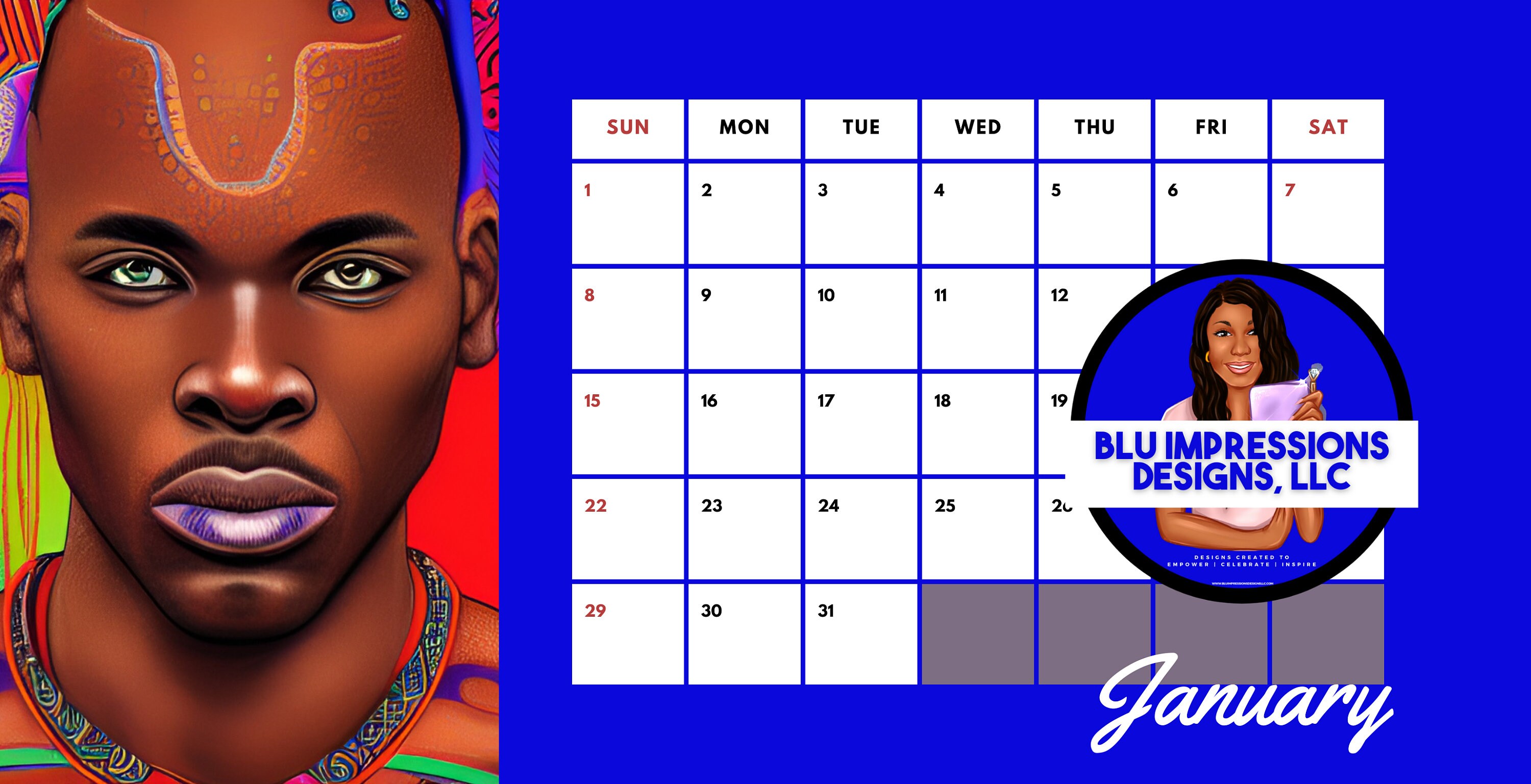 He is King Desk Calendar 2023 African American Artwork Etsy