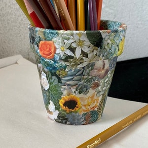 Petit pot de plante d'intérieur coloré, succulent et floral en terre cuite avec trou de drainage ~ Super cadeau et livraison gratuite !