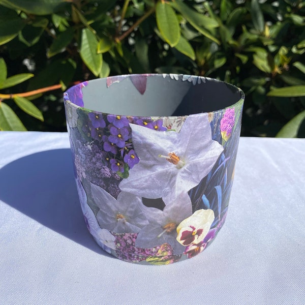 Prettiest Purple Flowers Plastic Plant Pot with Drainage. FREE SHIPPING!