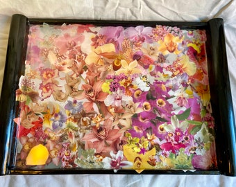 Orchid Flower Serving Tray. FREE SHIPPING!
