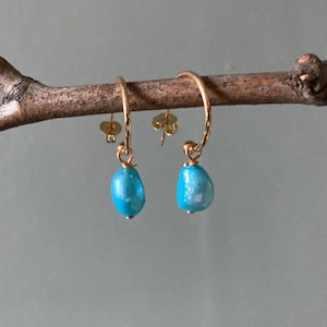 Blue Regency pearl earrings