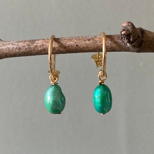 Regency teal pearl earrings