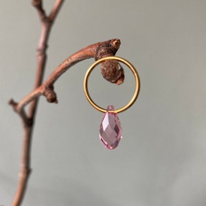 Pink sapphire cz teardrop septum clicker 18G