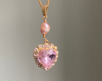 Marie Antoinette cz-ketting met kristallen en parels