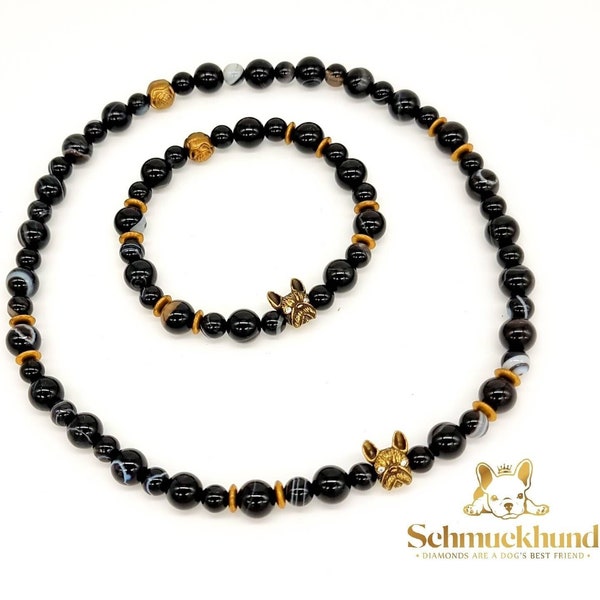 EM-Keramik Zeckenhalsband Bully / Zeckenschutz Perlenkette & Armband