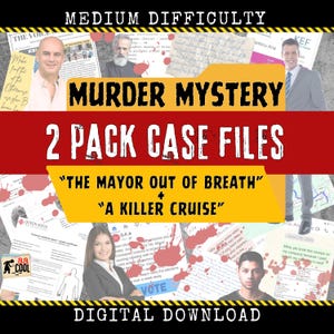 Afdrukbare moordmysteriekit | Detectivegames | Set van 2 moordkoffers | Box voor date-avond | Onopgelost cold case-bestand | Escape Room True Crime pdf