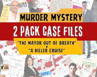 Printable Murder Mystery Kit | Detective Games | 2 Pack Murder Case | Date Night Box | Unsolved Cold Case File | Escape Room True Crime PDF