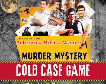 Vampire Detective Game, Unsolved Cold Case Printable Murder Mystery Game, Nosferatu Dinner Party, Unresolved mystery, True Crime Krimi Spiel