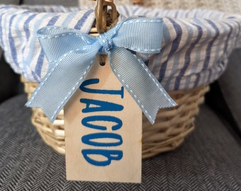 Easter Basket Tags, Wooden Easter Tags, Easter Basket Tag, Initial Tags
