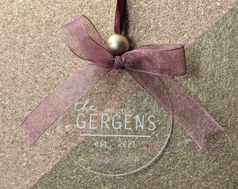 Engraved Acrylic Ornaments, Custom Ornaments, Personalized Ornaments - Wedding