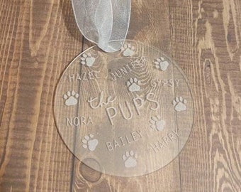 Engraved Acrylic Ornaments, Custom Ornaments, Personalized Ornaments - Pets
