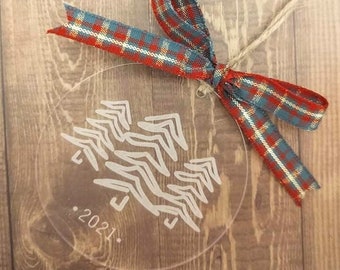 2021 Handcrafted Co. Signature Ornament - Engraved Acrylic Ornaments, Custom Ornaments, Personalized Ornaments