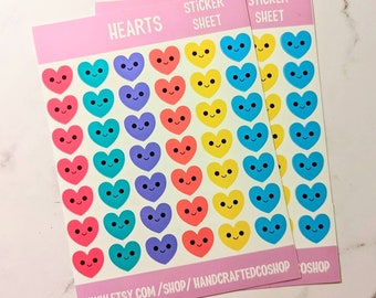 Valentine's Day Stickers, Sticker Sheet, Valentine Stickers, Stickers, Sticker Set, Valentine, Googly Eyed Hearts, Love Stickers, V-Day