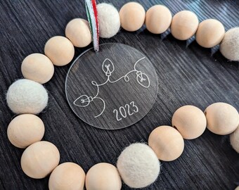 2023 Handcrafted Co. Signature Ornament - Engraved Acrylic Ornaments, Custom Ornaments, Personalized Ornaments