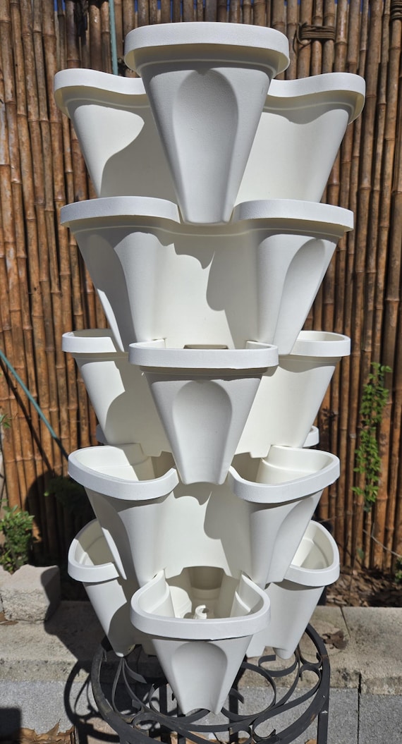 6 Stackable Planter Pots, Vertical Gardening for Compact Spaces - Etsy